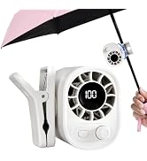 WISFISSH Portable Clip On Fan for Umbrella,Ultra Light 0.28 Lb,100 Wind Speed Stepless Adjustment...