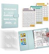 Antner 100 Envelopes Challenge Binder Money Savings Challenges Book to Save $5,050 and $10,000 an...