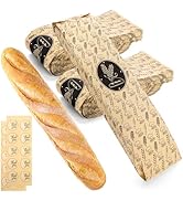 ZENFUN 100 Pack Baguette Paper Bags, Kraft Long Bread Bag with 100 Seal stickers, French Breads L...