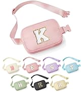 YOOLIFE Gifts for Girls - Initial Belt Bag for Girls Purses Fanny Pack Crossbody Bag, Pink Letter...