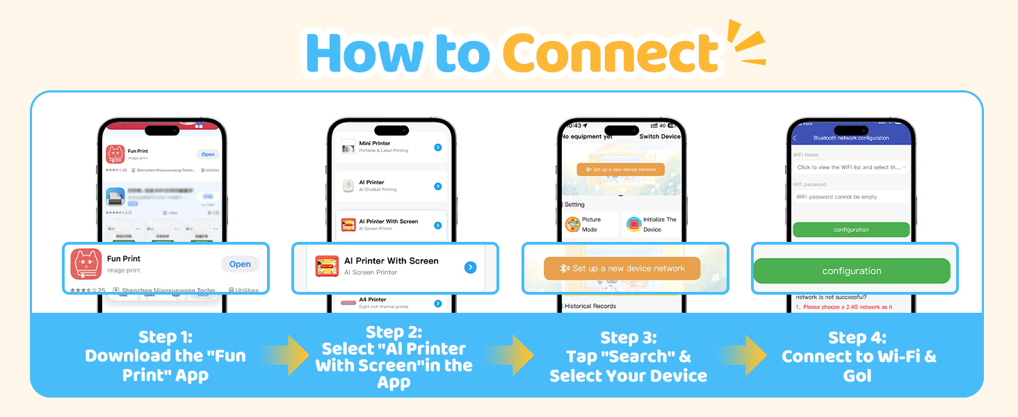 How to connect the device