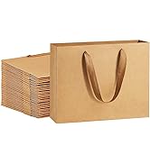 Small Paper Bags 10.6x3.1x8.3" BagDream Gift Bags 50Pcs Heavy Duty Kraft Brown Paper Bags with So...