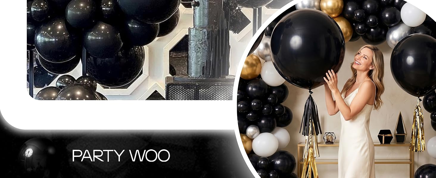 PartyWoo Black Balloons