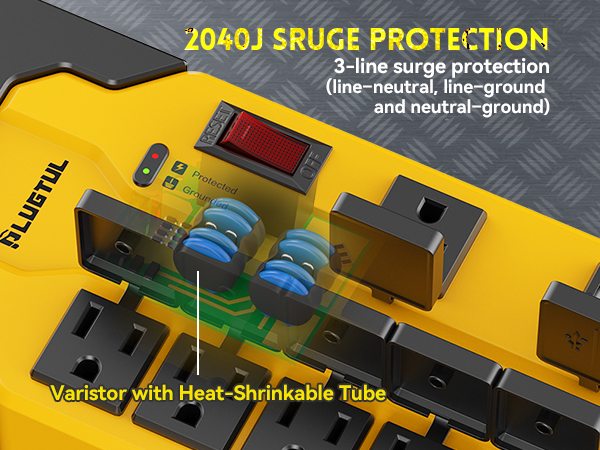 heavy duty power strip Metal surge protector Workshop power strip with usb ports