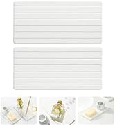 Razborci 2PCS Quick Stone Drying Tray Mat for Bathroom & Kitchen Counter, Instant Dry Water Absor...