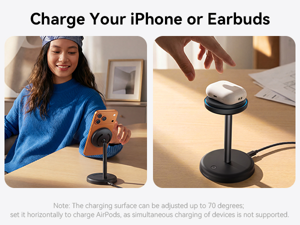 iphone and earbuds charger stand