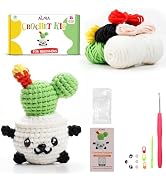 A-URA Learn to Crochet Kit for Beginners Kids and Adults, Premium Pattern Panda Cactus Beginner C...