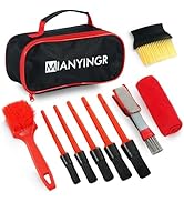 10Pcs Interior Detailing Brush Set, Car Vent & Dashboard Cleaner Kit with Microfiber Towel, Stora...