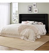 Allewie Queen Size Platform Bed Frame with Velvet Upholstered Wingback Headboard, No Box Spring N...