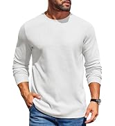COOFANDY Mens Waffle Long Sleeve Shirt Crewneck T Shirt Casual Pullover Tee | Cloud-Soft Feel, Th...