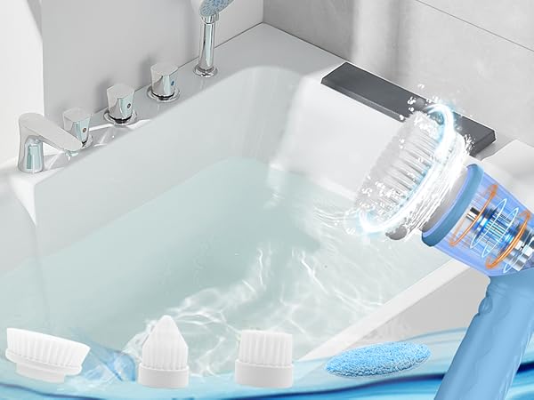 Electric Spin Scrubber, Cordless Power Scrubber & Electric Cleaning Brush with 7 Replaceable Heads