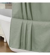 Aiyufeng Sage Green Shower Curtains for Bathroom,Dot Like Embossed Textured Waterproof Soft Polye...