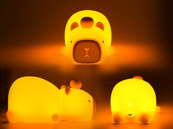 squishy night light, cute light, squishy capybara lamp, silicone lamp, kawaii night light