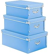 XUCHUN Foldable Storage Box with Lids,3 in 1 Set, Multiple Size Plastic Box for Clothes, Toys, Co...