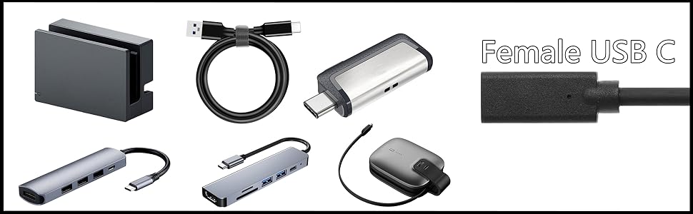 male to female usb c cable