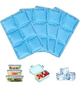 Ice Packs for Lunch Boxes & Coolers - Slim Reusable Space Saving Lunch Box Ice Packs, Water Absor...