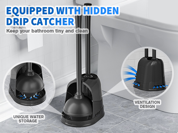 toilet plunger and brush set