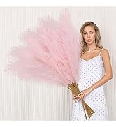 8 Pcs Faux Pampas Grass Decor 38''/97cm Tall Artificial Large Pompas Grass Pompous Floral Fluffy ...