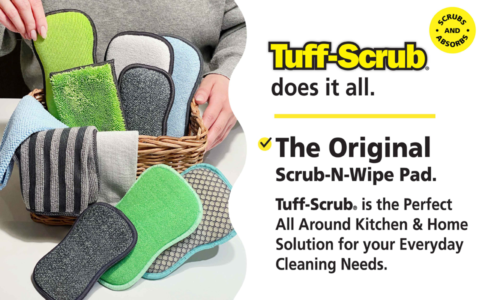 Tuff-Scrub, original scrub and wipe pad, kitchen, home, everyday solution, cleaning needs