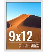 LaVie Home 9x12 Picture Frame for Wall Display, 9x12 White Picture Frame with HD Plexiglas, 9 x 1...