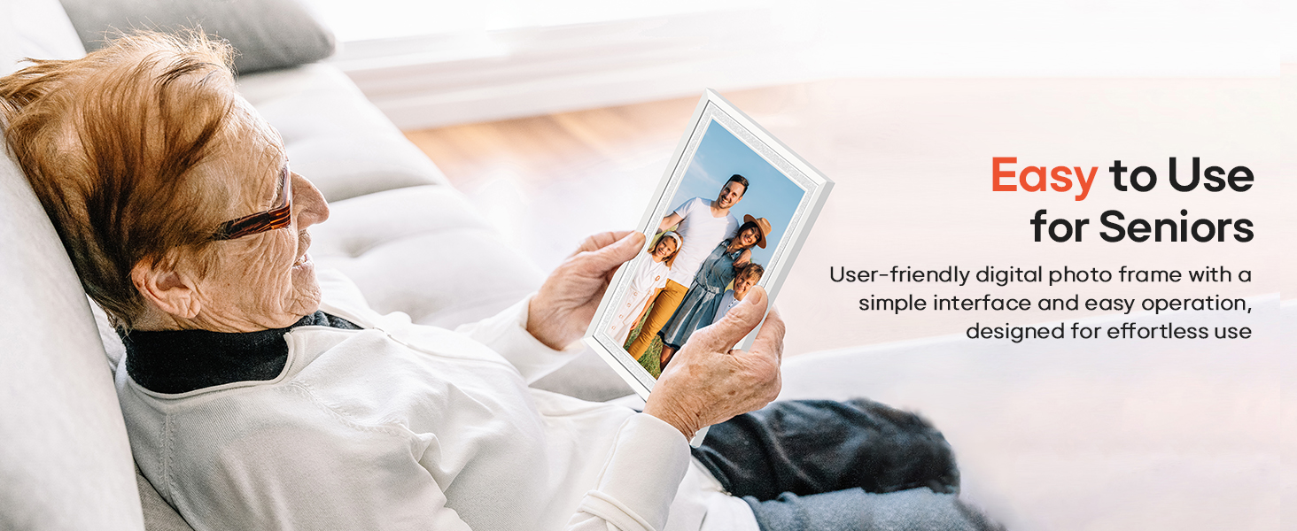 frameo digital picture photo video frame smart wifi HD IPS touch screen slideshow 32GB auto rotate