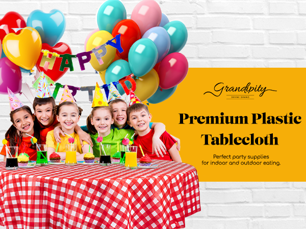 Grandipity Plastic Table Cloth GINGHAM RED