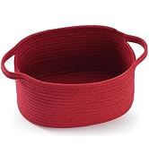 Happyiren Cute Burgundy Woven Gift Basket – Empty Baskets for Christmas Thanksgiving, Valentine's...