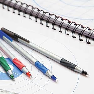 bic round stic grip ball pens