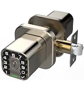 Richelock Square Door Knob with Keypad, Keylees Entry Door Lock with Cylinder, Auto Lock, Waterpr...
