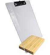 Clipboard with Stand,Clear Acrylic Freestanding Clipboard with Pen Holder,Sign Holder,Document Ty...