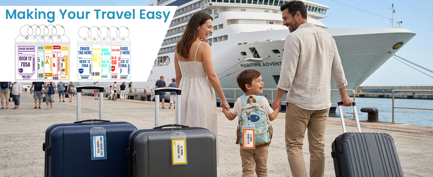 Cruise Luggage Tag Holder for Carnival Princess Norwegian NCL MSC Holland America