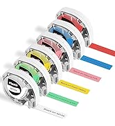 P12 Label Tape,6-Pack Label Maker Tape Replacement for DYMO Letratag Refills, Compatible with DYM...