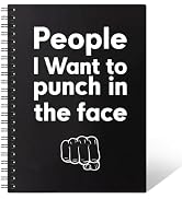 THEBESTU People I Want To Punch In The Face 160 Pages Hardcover Blank Spiral Notebook, Funny Sarc...