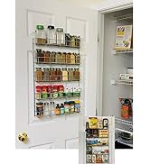 Evelots 5-Tier 40-Jar Hanging Spice Rack/Wall-Door Mount/Pantry Door Spice Rack/Large Spice Rack ...