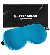 Silk Sleep Mask 100% 22 Momme Mulberry, Sleep Eye Mask for Women Men, Blackout Blindfold with Adj...