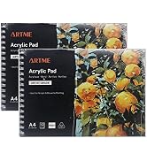 ARTME A4 Acrylic Pad (2pack) Landscape x 12 Sheets/ 400gsm Extra Heavyweight/Cold Pressed/Acid Fr...