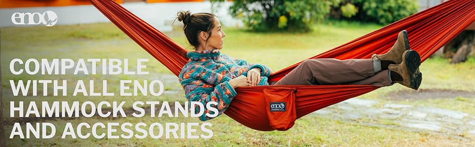 Compatible with all ENO hammock stands and accessories