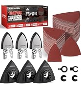 EZUVITA 130PCS Oscillating Tool Sanding Pads, Detail Sanding Kit | Triangle & Finger Sanding Pads...