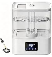 KZF 4L Top Fill Humidifiers for Bedroom & 40H Runtime - Cool Mist Humidifier, 3 Mist Levels, 8H T...