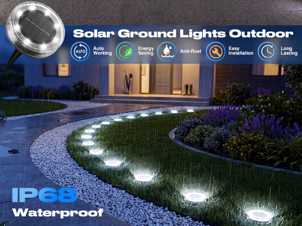 Solar Ground Lights Outdoor Waterproof