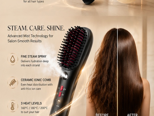 Cordless Steam Mist Straightening Comb