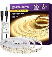 HitLights LED Strip Lights Warm White, 10ft UL-Listed Premium High Density LED Strip, 360 LEDs, 5...