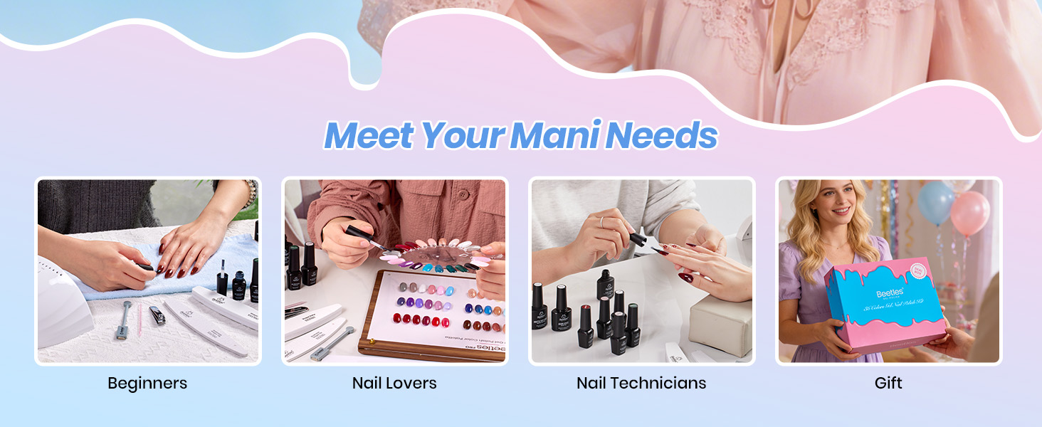 Beetles Gel Nail Polish Kit with U V Light - 20 Colors Gel Polish 40 Pcs All-In-1 Nail Kit