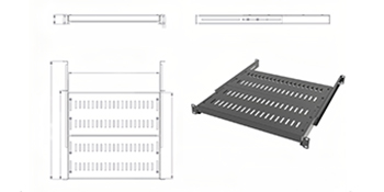 1U 4-Post Adjustable Universal Tray 16.5-29" Adjustable Mounting Depth