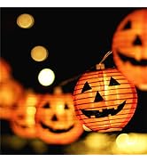 Halloween Lights,Makion Halloween Decorations Fairy Lights 2.5M/8.2FT 10 Led Pumpkin Lanterns Bat...