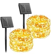 Brightown Outdoor Solar String Lights, 2 Pack 33Feet 100 Led Solar Powered Fairy Lights with 8 Mo...