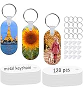 GEKIXUTP 120 Pcs Metal Sublimation Keychain Blanks Bulk,Double Sided Sublimation Blanks Keychain ...