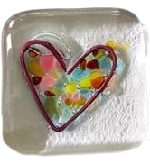 JJLFresheners Fused Glass, Glaze, or Resin Heart Pocket Token, Handmade Keepsake Gift for Friends...