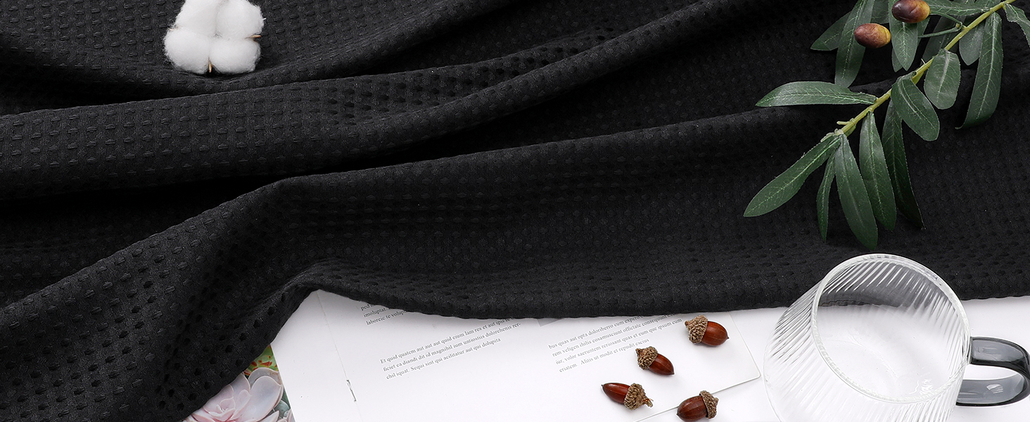 black cloth shower curtain
