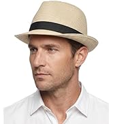 Zylioo XL XXL Straw Fedora Hat for Big Heads Men Women, Summer Beach Hat with Flexible Brim, Ligh...